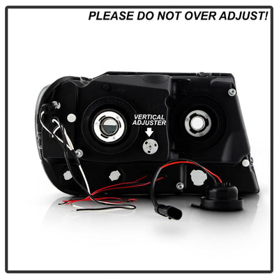 LED Halo Smoke Projector Headlights <br>99-04 Jeep Grand Cherokee
