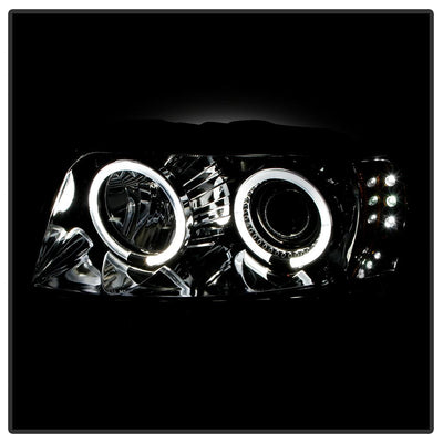 LED Halo Smoke Projector Headlights <br>99-04 Jeep Grand Cherokee