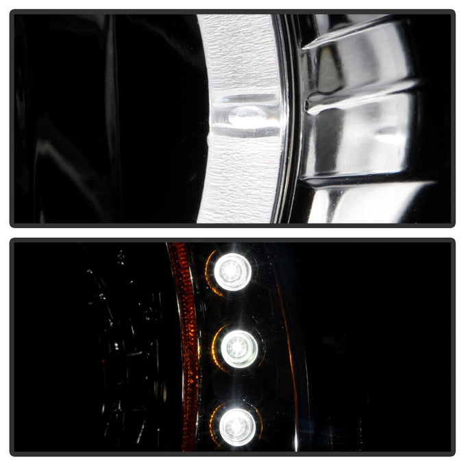 LED Halo Smoke Projector Headlights <br>99-04 Jeep Grand Cherokee