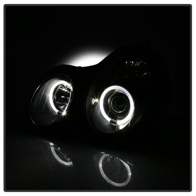 LED Halo Black Projector Headlights <br>98-02 Mercedes-Benz CLK320, 430, 55AMG