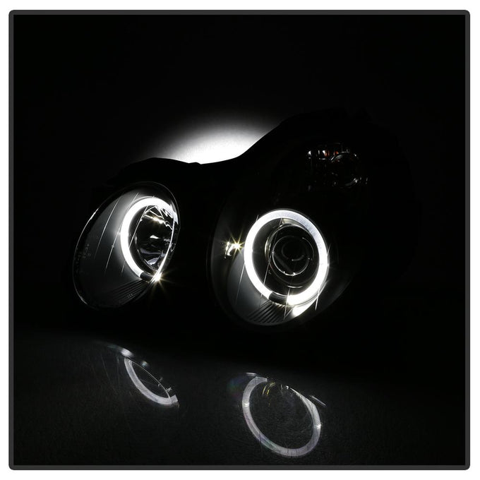 LED Halo Black Projector Headlights <br>98-02 Mercedes-Benz CLK320, 430, 55AMG