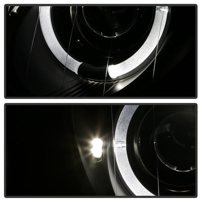 LED Halo Black Projector Headlights <br>98-02 Mercedes-Benz CLK320, 430, 55AMG