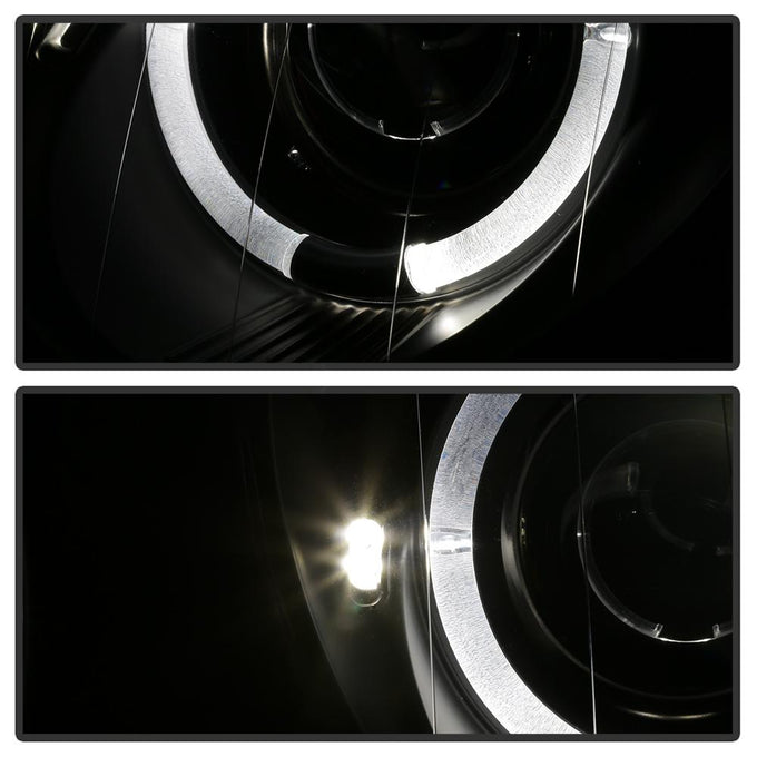 LED Halo Black Projector Headlights <br>98-02 Mercedes-Benz CLK320, 430, 55AMG