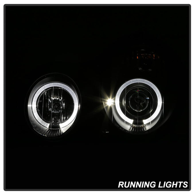 LED Halo Black Projector Headlights <br>98-02 Mercedes-Benz CLK320, 430, 55AMG