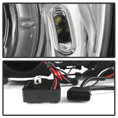 LED Halo Chrome Projector Headlights <br>98-02 Mercedes-Benz CLK320, 430, 55AMG