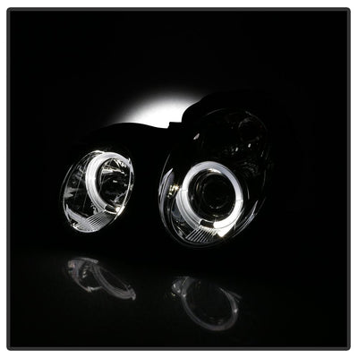 LED Halo Chrome Projector Headlights <br>98-02 Mercedes-Benz CLK320, 430, 55AMG