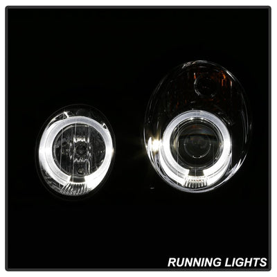 LED Halo Chrome Projector Headlights <br>98-02 Mercedes-Benz CLK320, 430, 55AMG