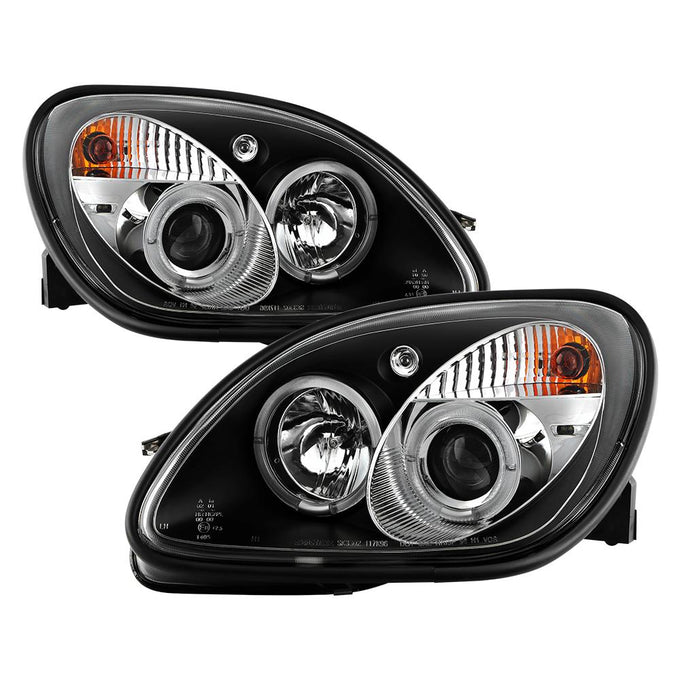 LED Halo Black Projector Headlights <br>98-04 Mercedes-Benz SLK230, SLK32 AMG, SLK320