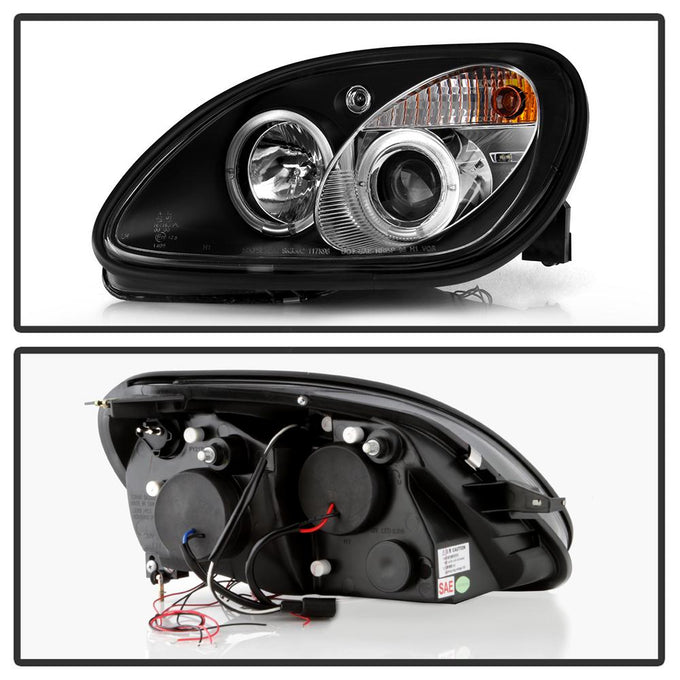 LED Halo Black Projector Headlights <br>98-04 Mercedes-Benz SLK230, SLK32 AMG, SLK320