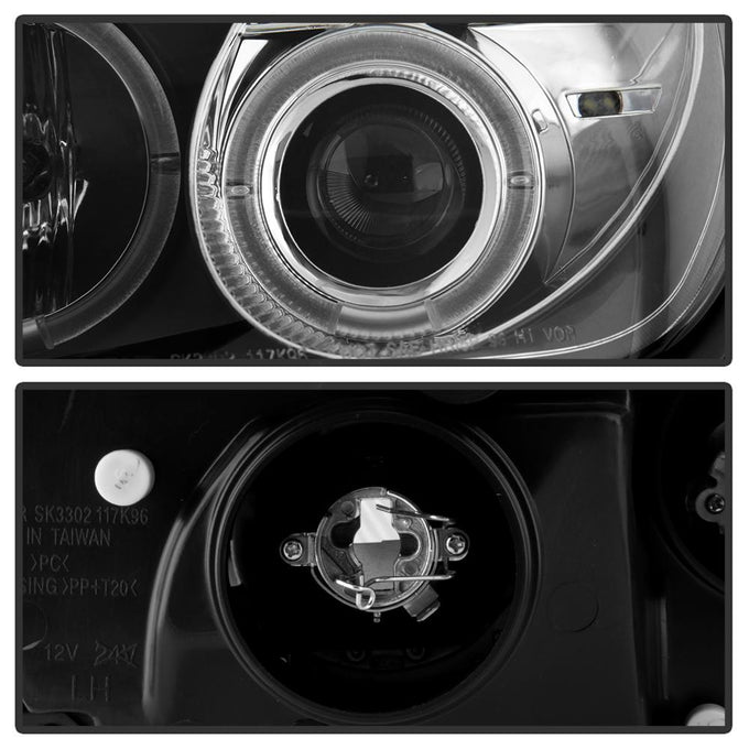LED Halo Black Projector Headlights <br>98-04 Mercedes-Benz SLK230, SLK32 AMG, SLK320
