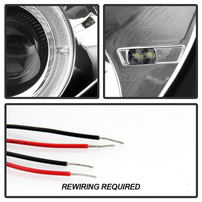 LED Halo Black Projector Headlights <br>98-04 Mercedes-Benz SLK230, SLK32 AMG, SLK320