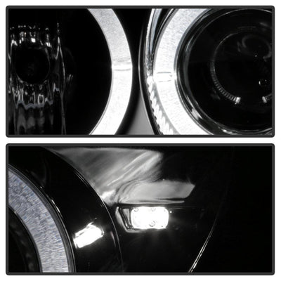 LED Halo Black Projector Headlights <br>98-04 Mercedes-Benz SLK230, SLK32 AMG, SLK320