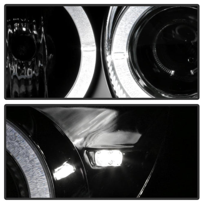 LED Halo Black Projector Headlights <br>98-04 Mercedes-Benz SLK230, SLK32 AMG, SLK320