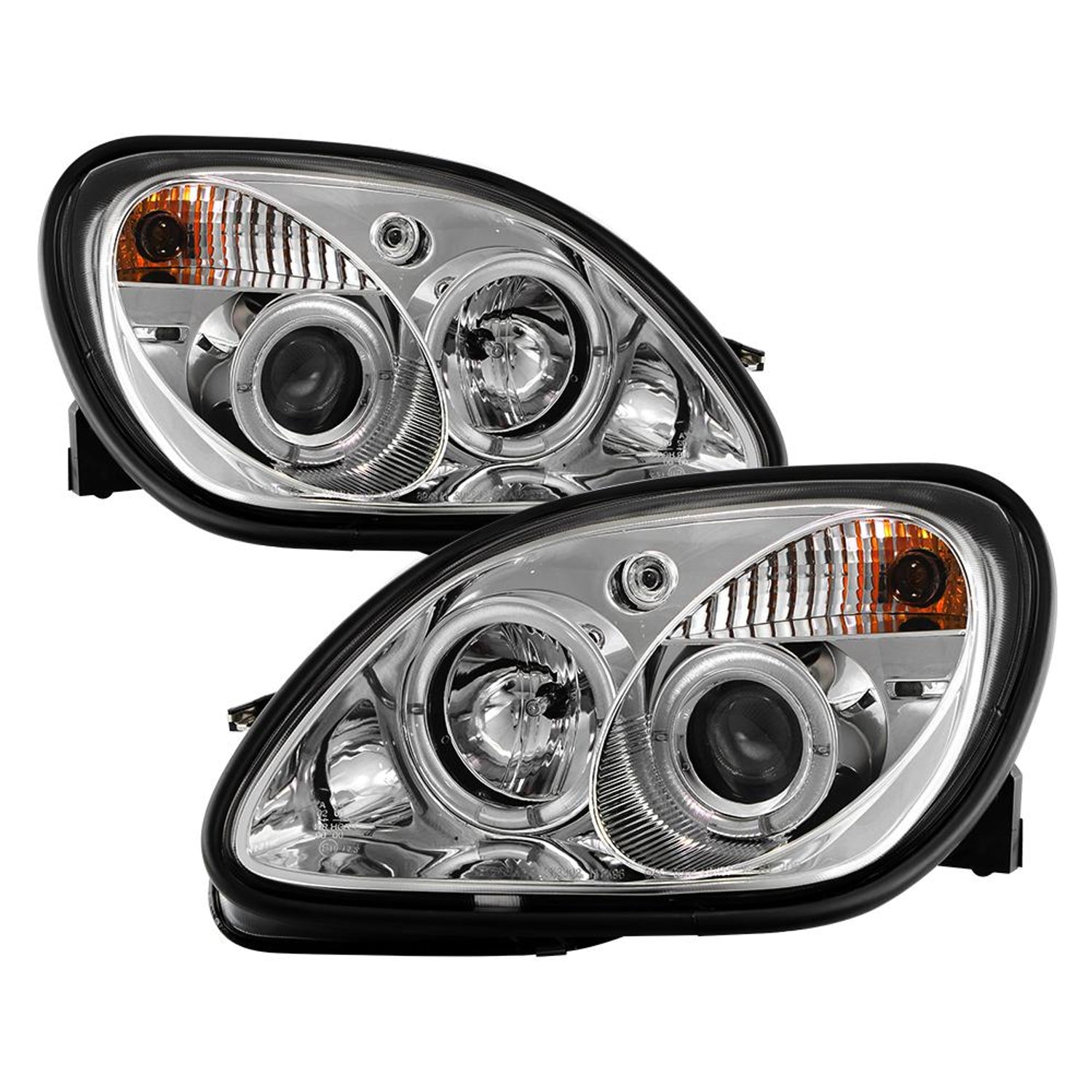 LED Halo Chrome Projector Headlights <br>98-04 Mercedes-Benz SLK230, SLK32 AMG, SLK320