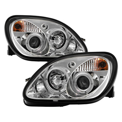LED Halo Chrome Projector Headlights <br>98-04 Mercedes-Benz SLK230, SLK32 AMG, SLK320