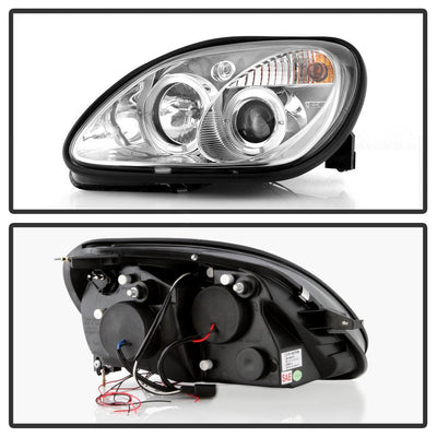 LED Halo Chrome Projector Headlights <br>98-04 Mercedes-Benz SLK230, SLK32 AMG, SLK320
