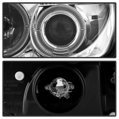 LED Halo Chrome Projector Headlights <br>98-04 Mercedes-Benz SLK230, SLK32 AMG, SLK320