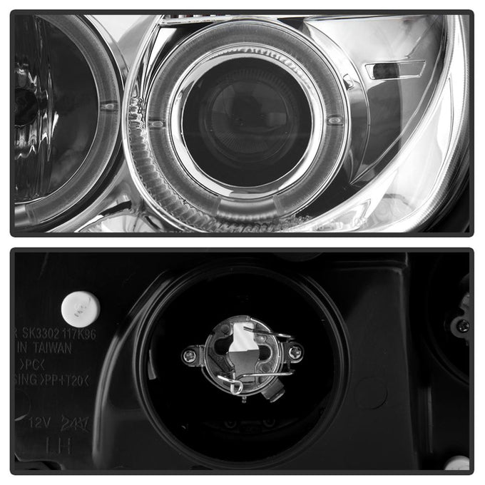 LED Halo Chrome Projector Headlights <br>98-04 Mercedes-Benz SLK230, SLK32 AMG, SLK320