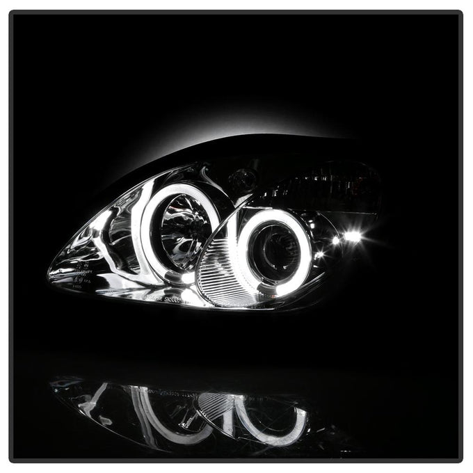 LED Halo Chrome Projector Headlights <br>98-04 Mercedes-Benz SLK230, SLK32 AMG, SLK320