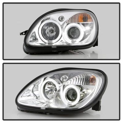 LED Halo Chrome Projector Headlights <br>98-04 Mercedes-Benz SLK230, SLK32 AMG, SLK320