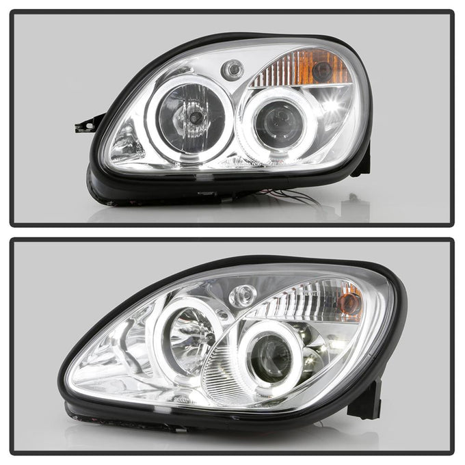 LED Halo Chrome Projector Headlights <br>98-04 Mercedes-Benz SLK230, SLK32 AMG, SLK320