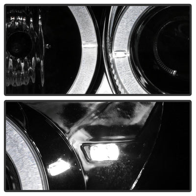 LED Halo Chrome Projector Headlights <br>98-04 Mercedes-Benz SLK230, SLK32 AMG, SLK320