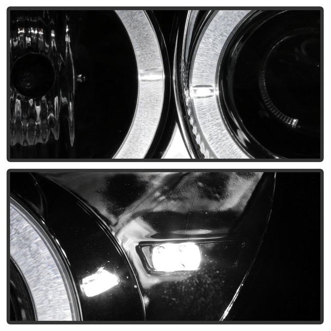 LED Halo Chrome Projector Headlights <br>98-04 Mercedes-Benz SLK230, SLK32 AMG, SLK320
