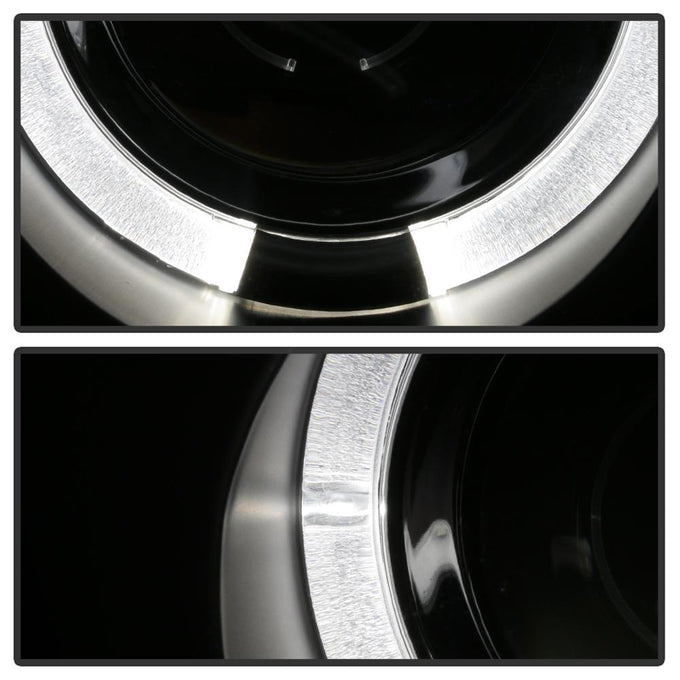 LED Halo Black Projector Headlights <br>02-05 Mercedes-Benz C230 01-05 C240 C320 02-04 C32 AMG