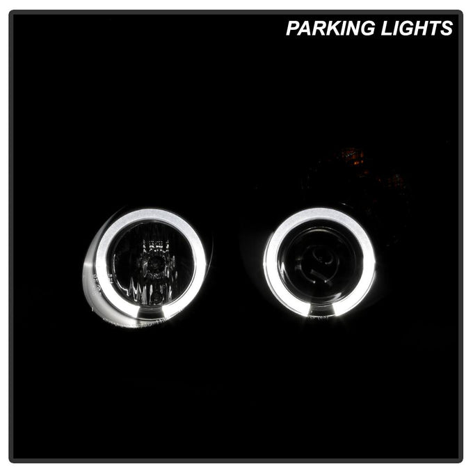 LED Halo Black Projector Headlights <br>02-05 Mercedes-Benz C230 01-05 C240 C320 02-04 C32 AMG