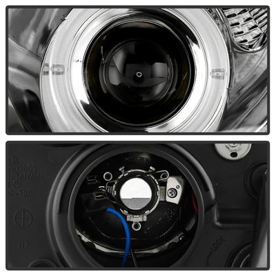 LED Halo Chrome Projector Headlights <br>02-05 Mercedes-Benz C230 01-05 C240 C320 02-04 C32 AMG