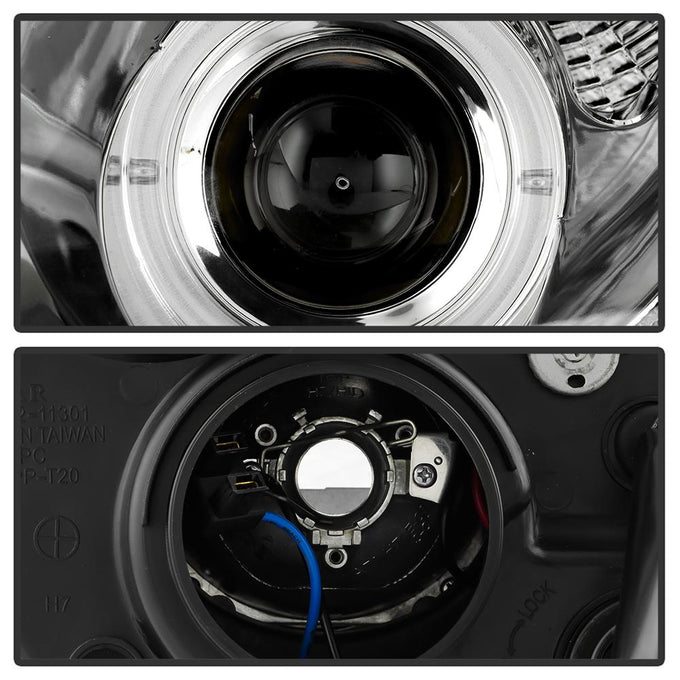 LED Halo Chrome Projector Headlights <br>02-05 Mercedes-Benz C230 01-05 C240 C320 02-04 C32 AMG