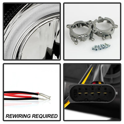 LED Halo Chrome Projector Headlights <br>02-05 Mercedes-Benz C230 01-05 C240 C320 02-04 C32 AMG