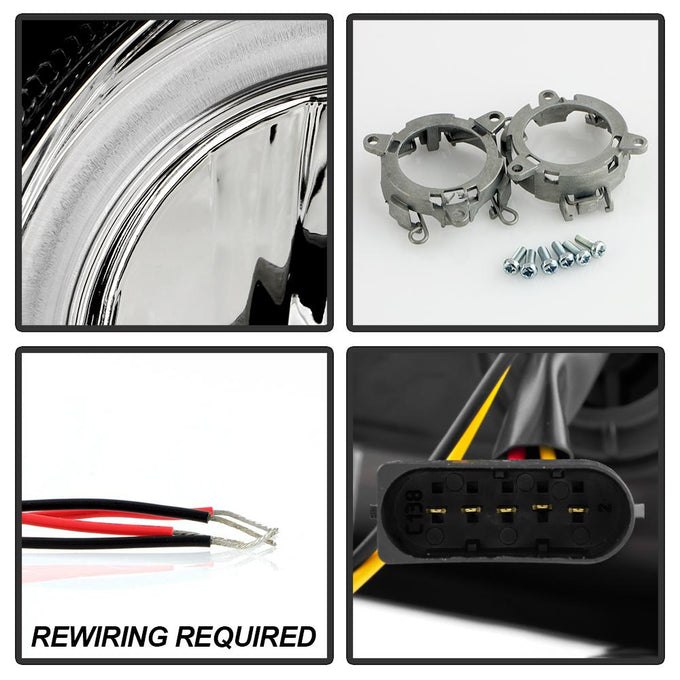 LED Halo Chrome Projector Headlights <br>02-05 Mercedes-Benz C230 01-05 C240 C320 02-04 C32 AMG