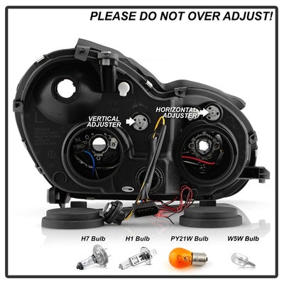 LED Halo Chrome Projector Headlights <br>02-05 Mercedes-Benz C230 01-05 C240 C320 02-04 C32 AMG