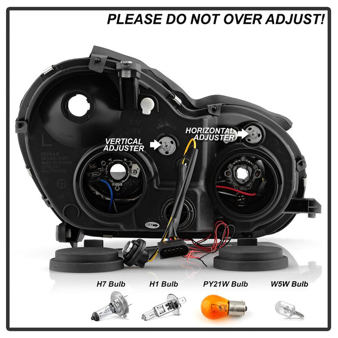 LED Halo Chrome Projector Headlights <br>02-05 Mercedes-Benz C230 01-05 C240 C320 02-04 C32 AMG