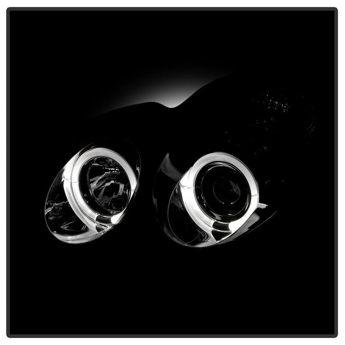 LED Halo Chrome Projector Headlights <br>02-05 Mercedes-Benz C230 01-05 C240 C320 02-04 C32 AMG