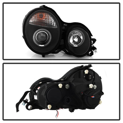 LED Halo Black Projector Headlights <br>95-99 Mercedes-Benz E300 E320 1995,97-99 E420