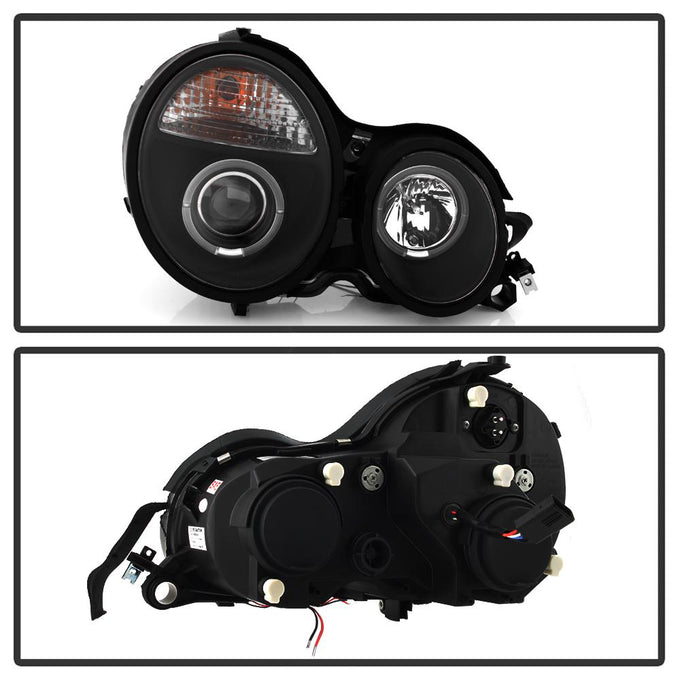 LED Halo Black Projector Headlights <br>95-99 Mercedes-Benz E300 E320 1995,97-99 E420