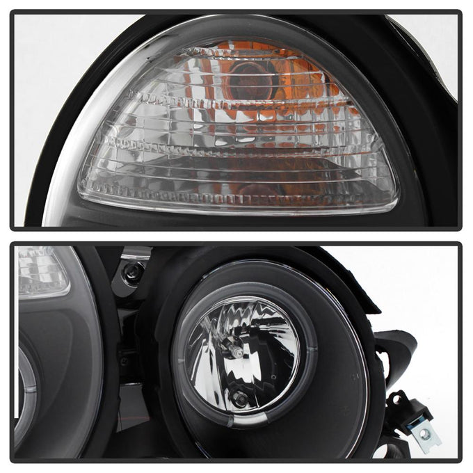 LED Halo Black Projector Headlights <br>95-99 Mercedes-Benz E300 E320 1995,97-99 E420