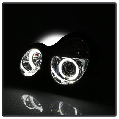 LED Halo Chrome Projector Headlights <br>95-99 Mercedes-Benz E300 E320 1995,97-99 E420