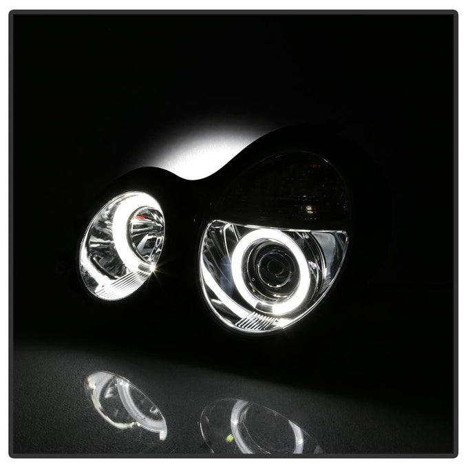LED Halo Chrome Projector Headlights <br>95-99 Mercedes-Benz E300 E320 1995,97-99 E420