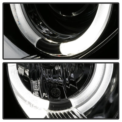 LED Halo Chrome Projector Headlights <br>95-99 Mercedes-Benz E300 E320 1995,97-99 E420