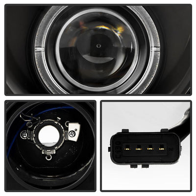 LED Halo Black Projector Headlights <br>00-02 Mercedes-Benz E320 E430 E55 AMG 2002 E500