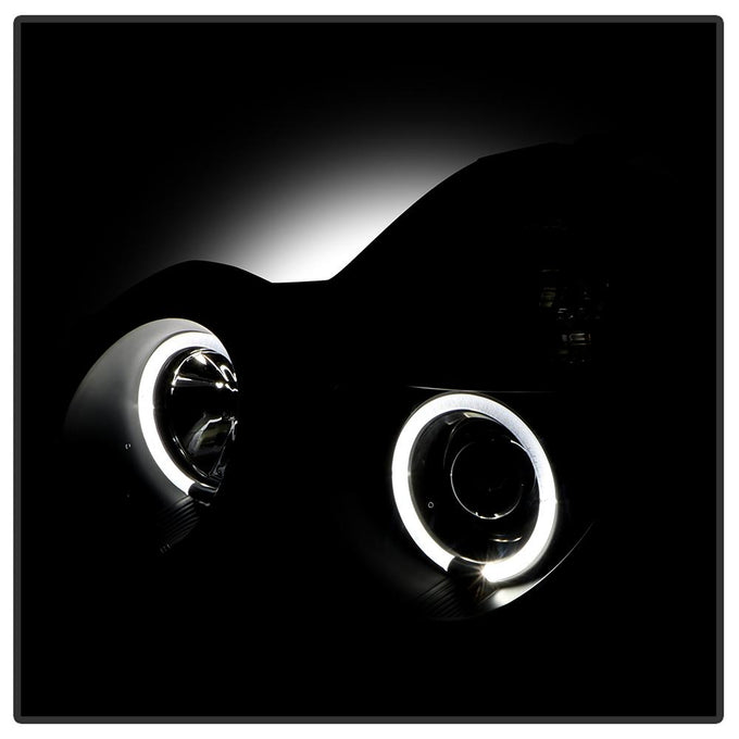 LED Halo Black Projector Headlights <br>00-02 Mercedes-Benz E320 E430 E55 AMG 2002 E500