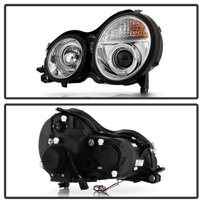 LED Halo Chrome Projector Headlights <br>00-02 Mercedes-Benz E320 E430 E55 AMG 2002 E500