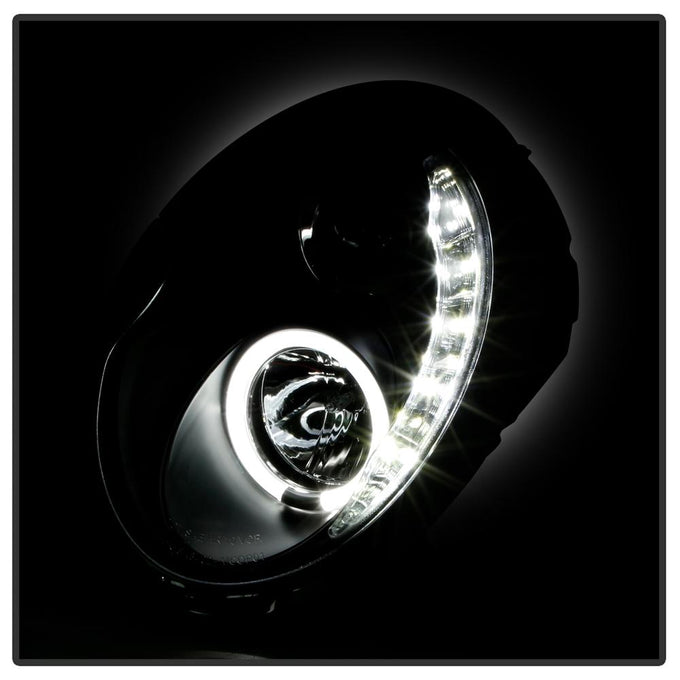 DRL Black Projector Headlights <br>02-06 Mini Cooper