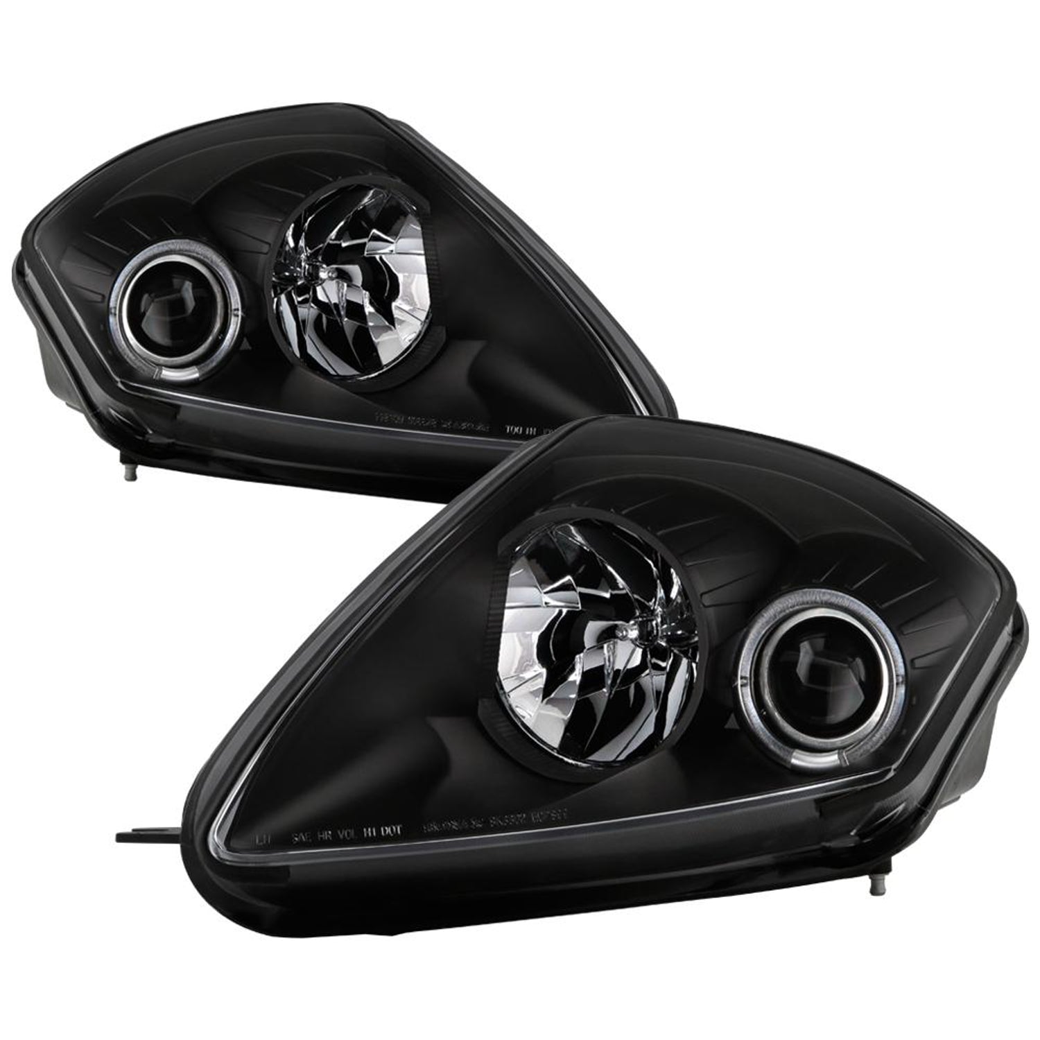 LED Halo Black Projector Headlights <br>00-05 Mitsubishi Eclipse