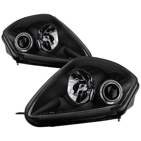 LED Halo Black Projector Headlights <br>00-05 Mitsubishi Eclipse