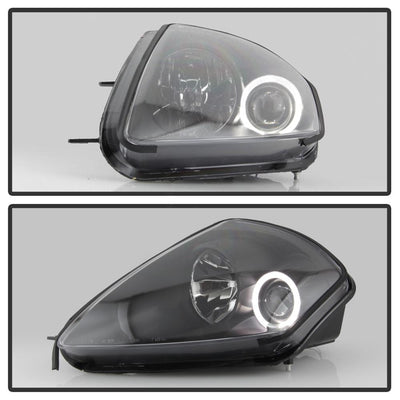LED Halo Black Projector Headlights <br>00-05 Mitsubishi Eclipse