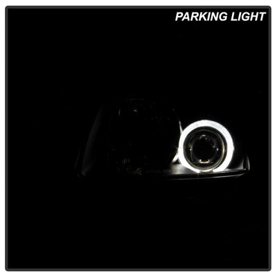 LED Halo Black Projector Headlights <br>00-05 Mitsubishi Eclipse